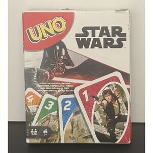 UNO Star Wars Card Game Complete Box Damage Mattel 112 Cards Family Game